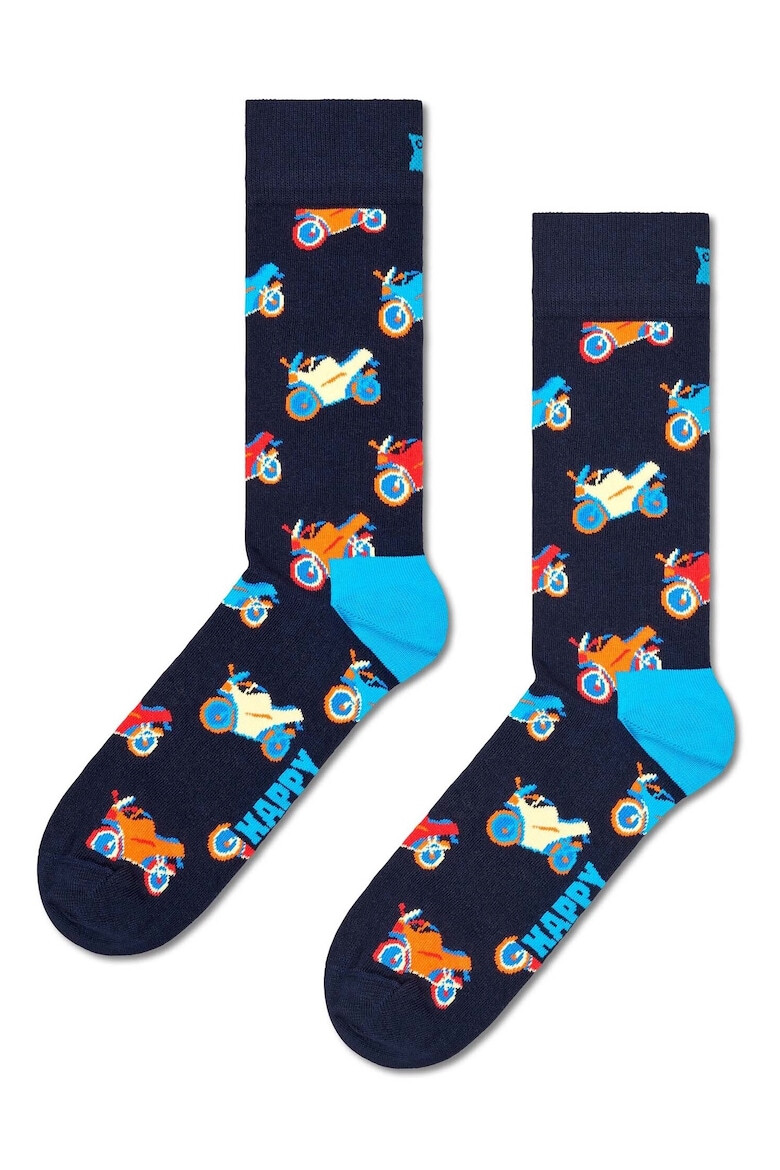 Happy Socks Унисекс дълги чорапи с десен - 3 чифта - Pepit.bg