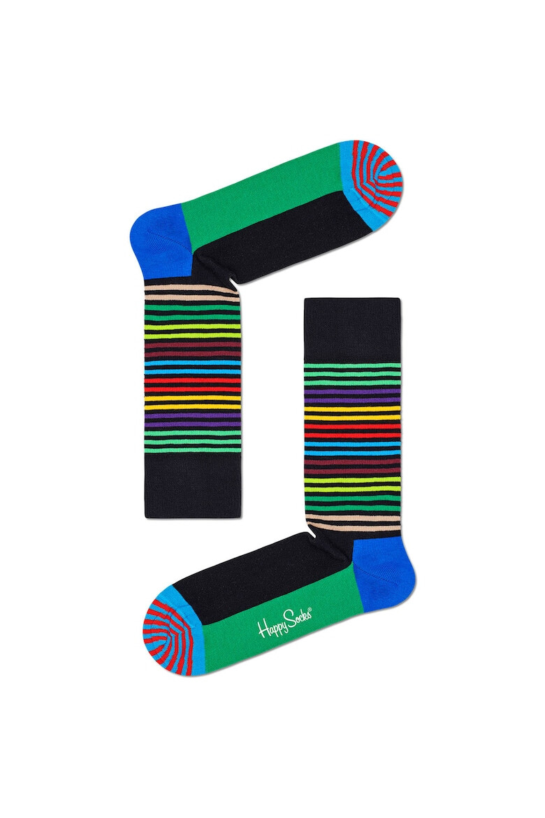Happy Socks Унисекс дълги чорапи с десен - 3 чифта - Pepit.bg