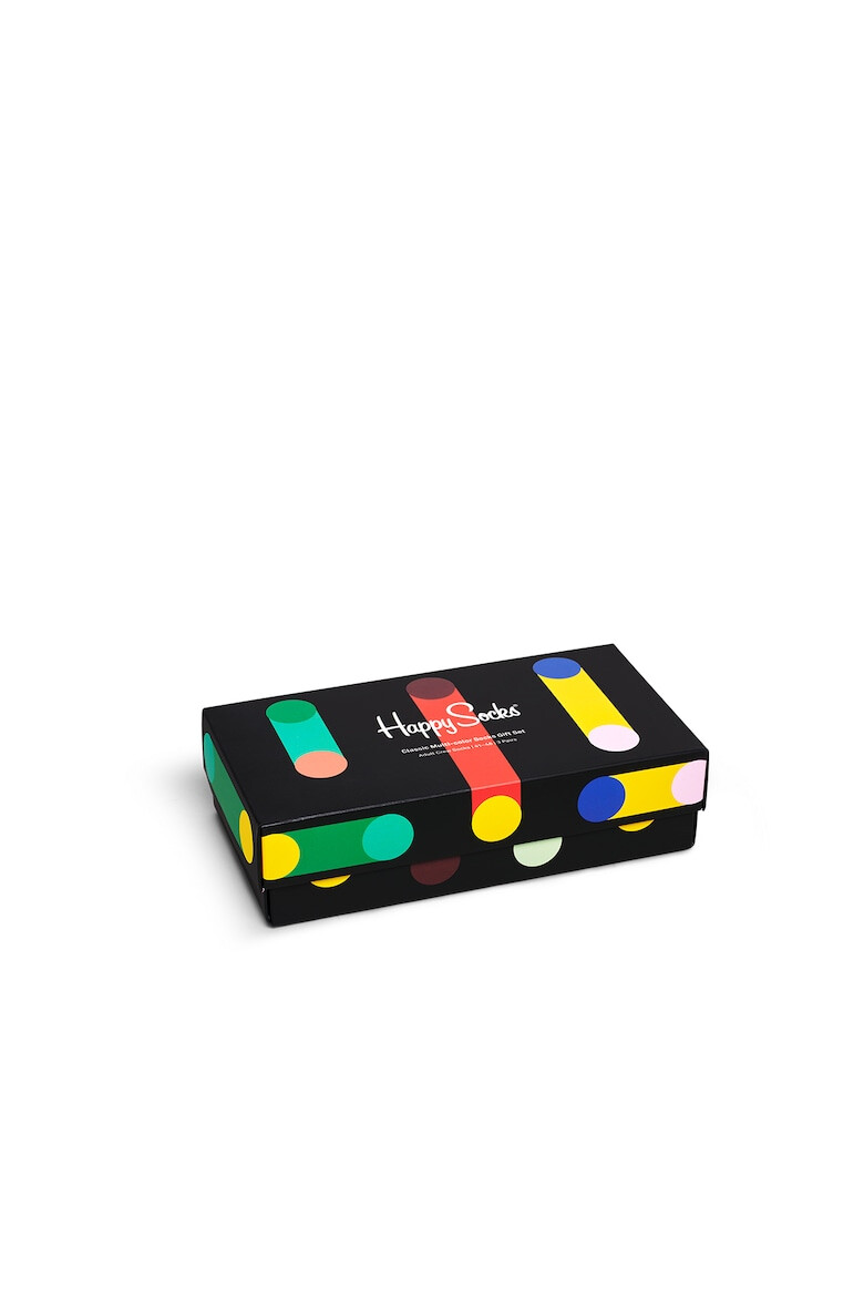 Happy Socks Унисекс дълги чорапи с десен - 3 чифта - Pepit.bg