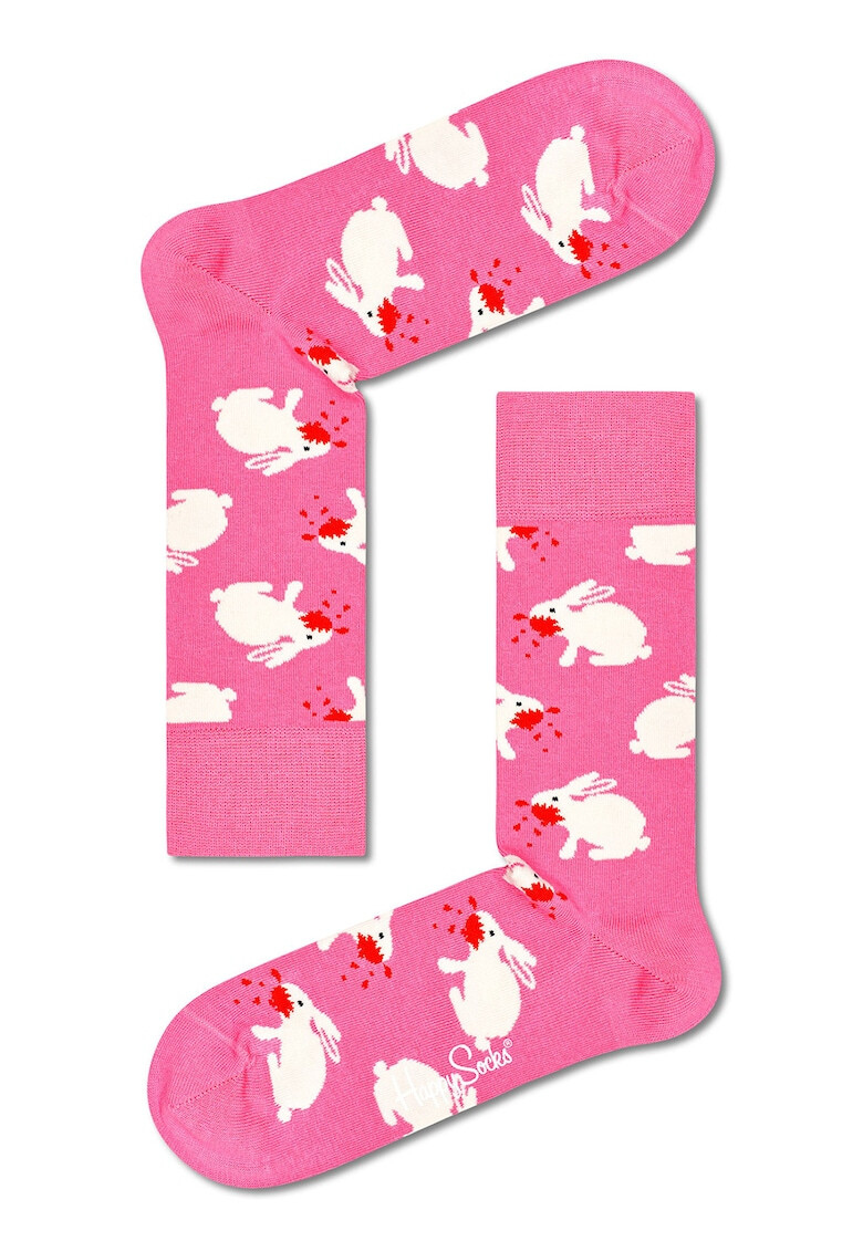 Happy Socks Унисекс дълги чорапи с десен - 3 чифта - Pepit.bg