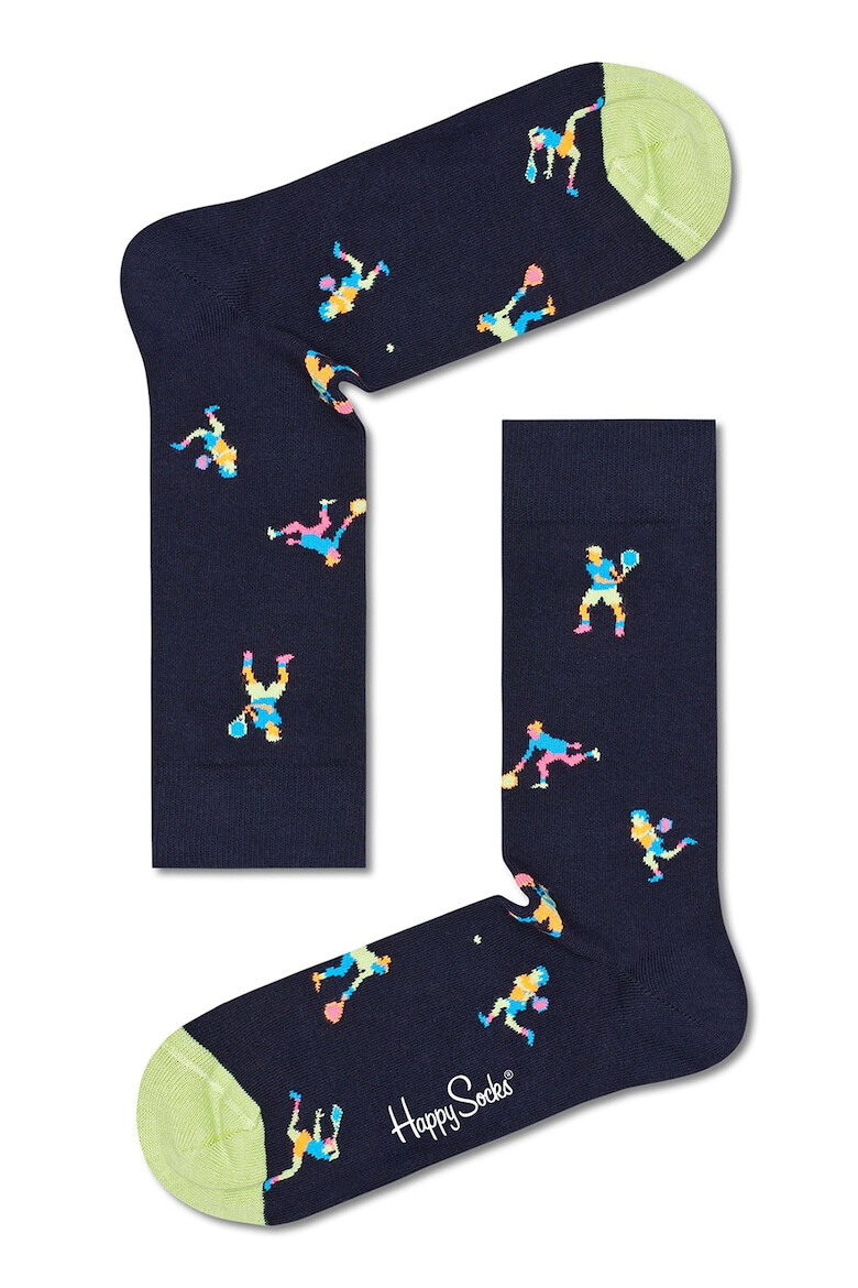 Happy Socks Унисекс дълги чорапи с десен - 3 чифта - Pepit.bg