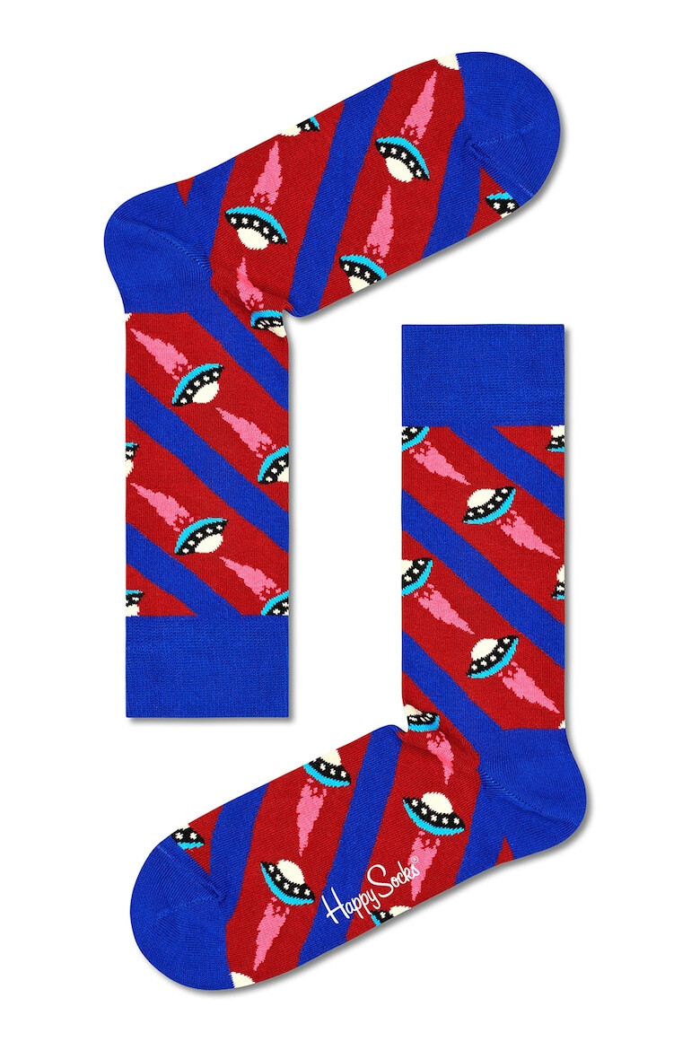 Happy Socks Унисекс дълги чорапи с десен - 4 чифта - Pepit.bg