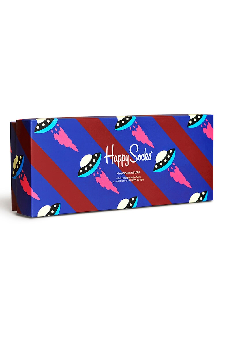 Happy Socks Унисекс дълги чорапи с десен - 4 чифта - Pepit.bg