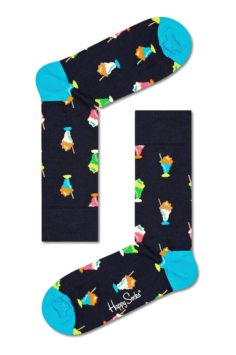 Happy Socks Унисекс дълги чорапи с десен - 4 чифта - Pepit.bg