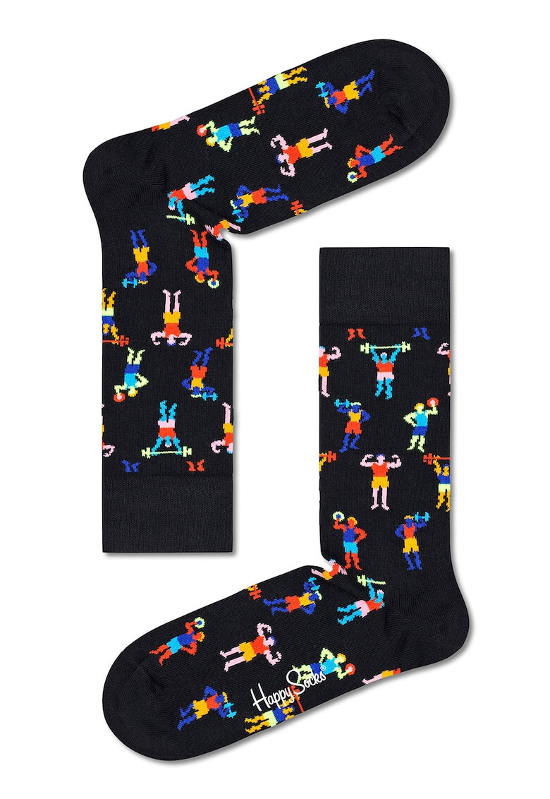 Happy Socks Унисекс дълги чорапи с десен - 4 чифта - Pepit.bg