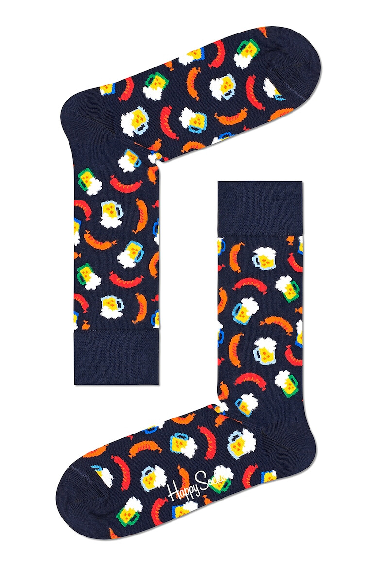 Happy Socks Унисекс дълги десенирани чорапи - 3 чифта - Pepit.bg