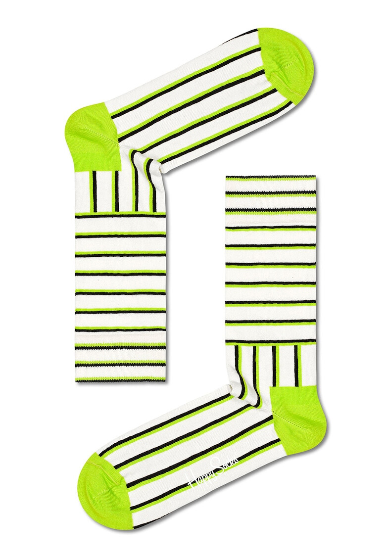 Happy Socks Унисекс дълги раирани чорапи Block - Pepit.bg