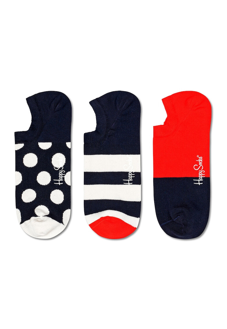 Happy Socks Унисекс изрязани чорапи Big Dot - 3 чифта - Pepit.bg