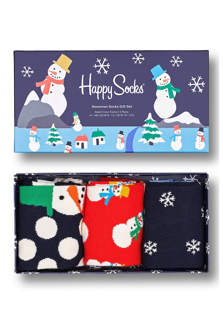 Happy Socks Унисекс коледни чорапи - 3 чифта - Pepit.bg