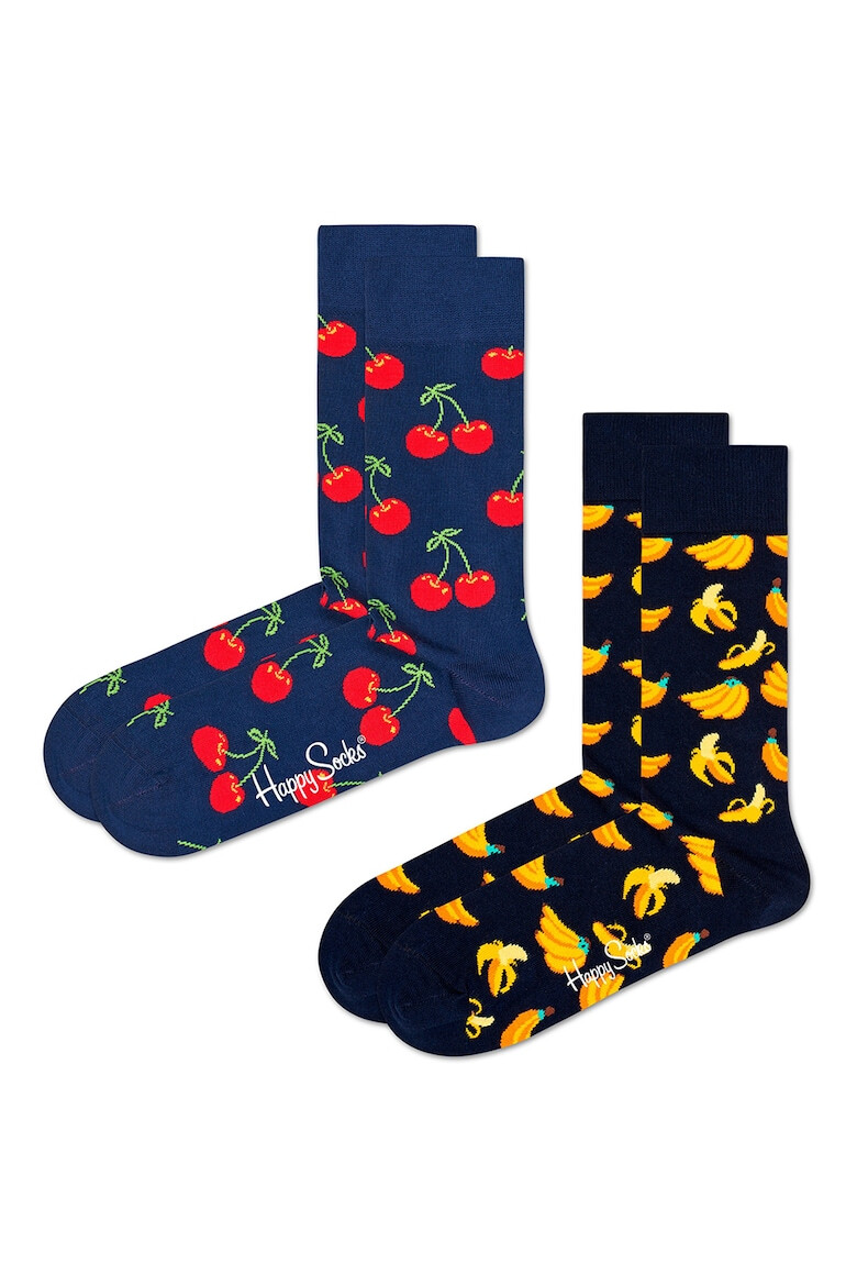 Happy Socks Унисекс къси чорапи с принт - 2 чифта - Pepit.bg