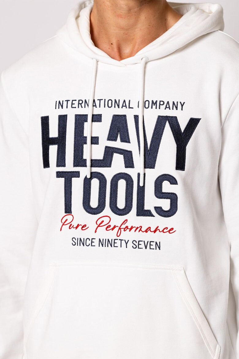 Heavy Tools Худи Skipper с джоб кенгуру и лого - Ултрамарин синьо/Мръснобял - Pepit.bg