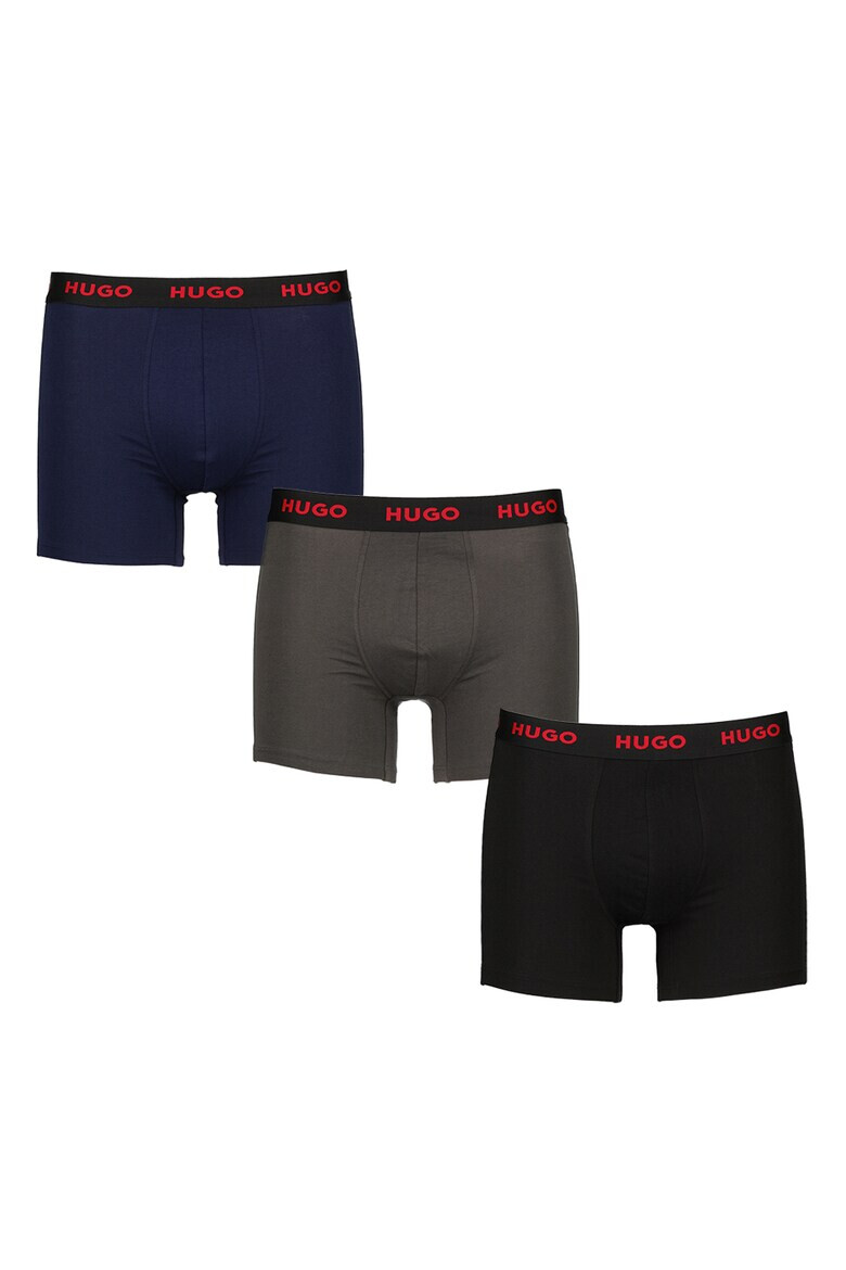 HUGO BOSS - Боксерки с лого на талията - 3 чифта - Pepit.bg
