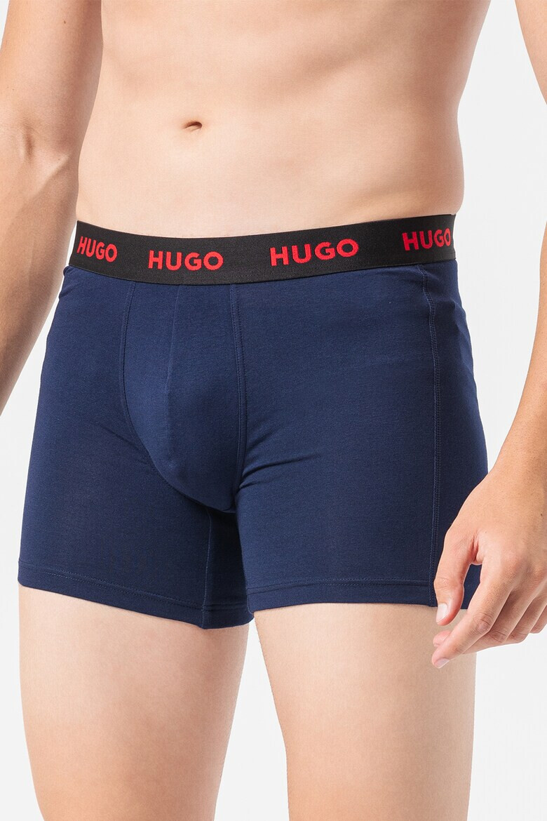 HUGO BOSS - Боксерки с лого на талията - 3 чифта - Pepit.bg