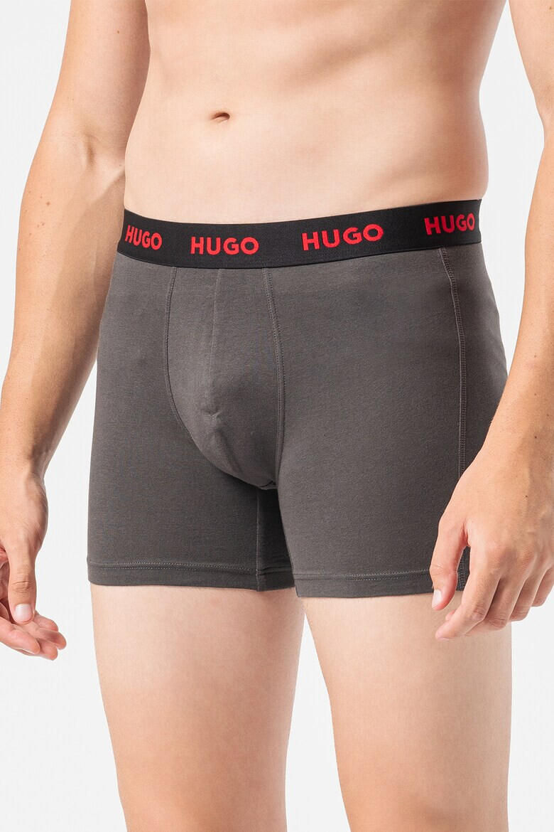 HUGO BOSS - Боксерки с лого на талията - 3 чифта - Pepit.bg