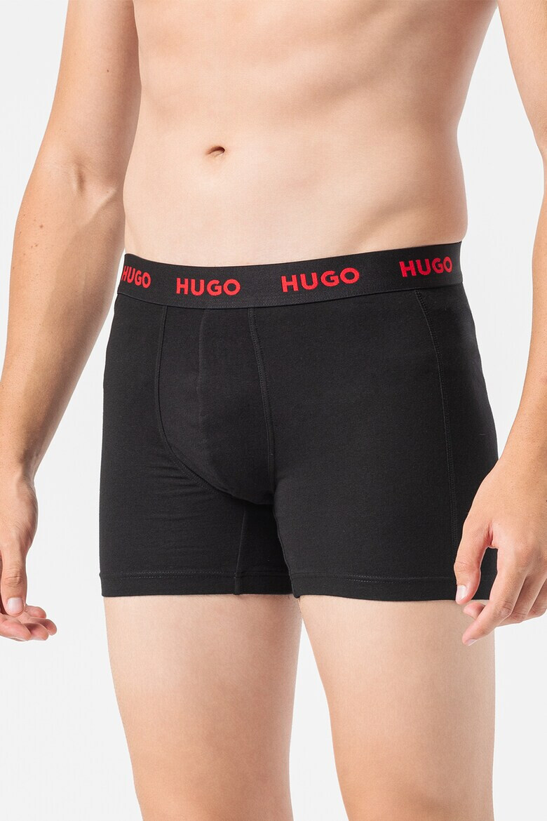 HUGO BOSS - Боксерки с лого на талията - 3 чифта - Pepit.bg