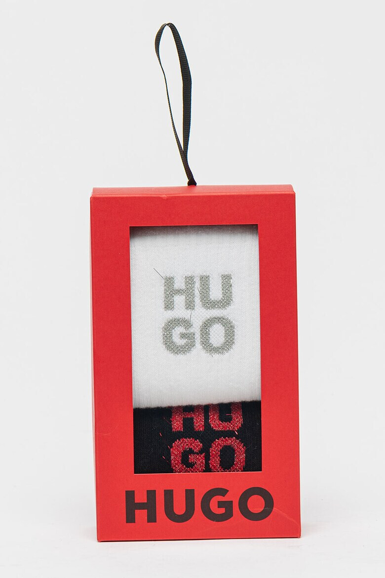 HUGO Чорапи с бляскаво лого - 2 чифта - Pepit.bg