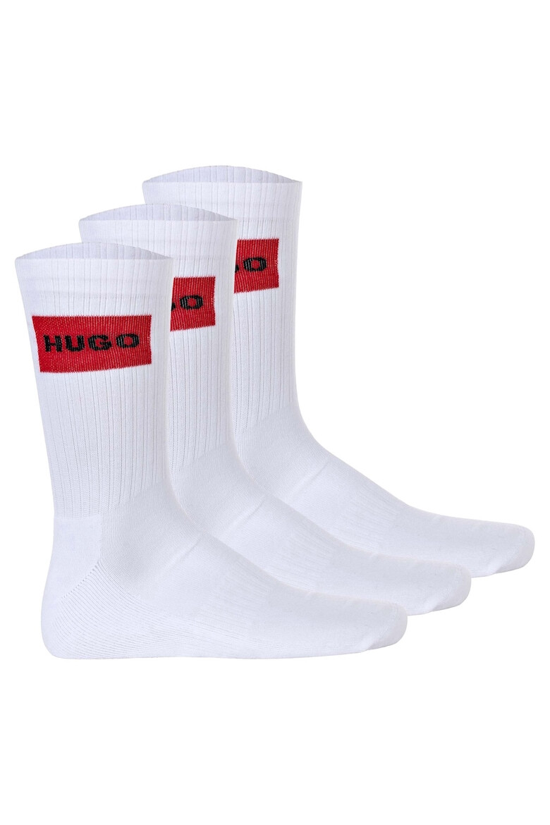 HUGO Дълги чорапи с лого - 3 чифта - Pepit.bg