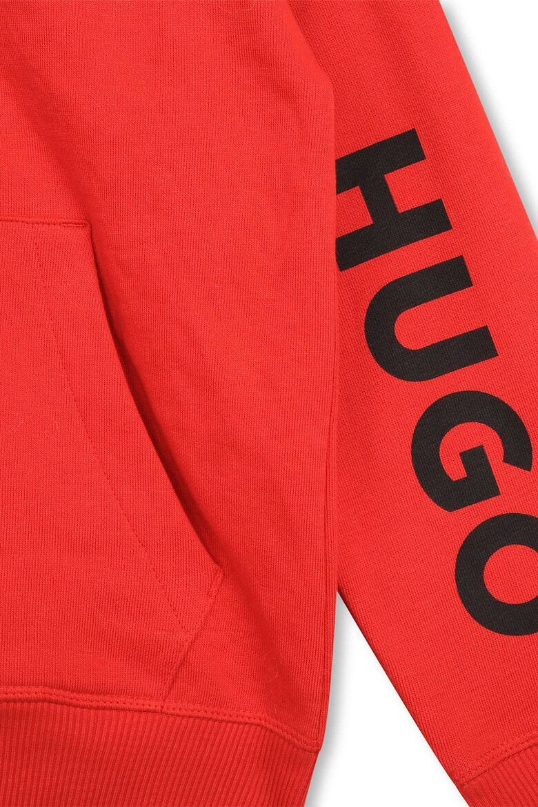 HUGO Худи с цип и контрастно лого - Pepit.bg