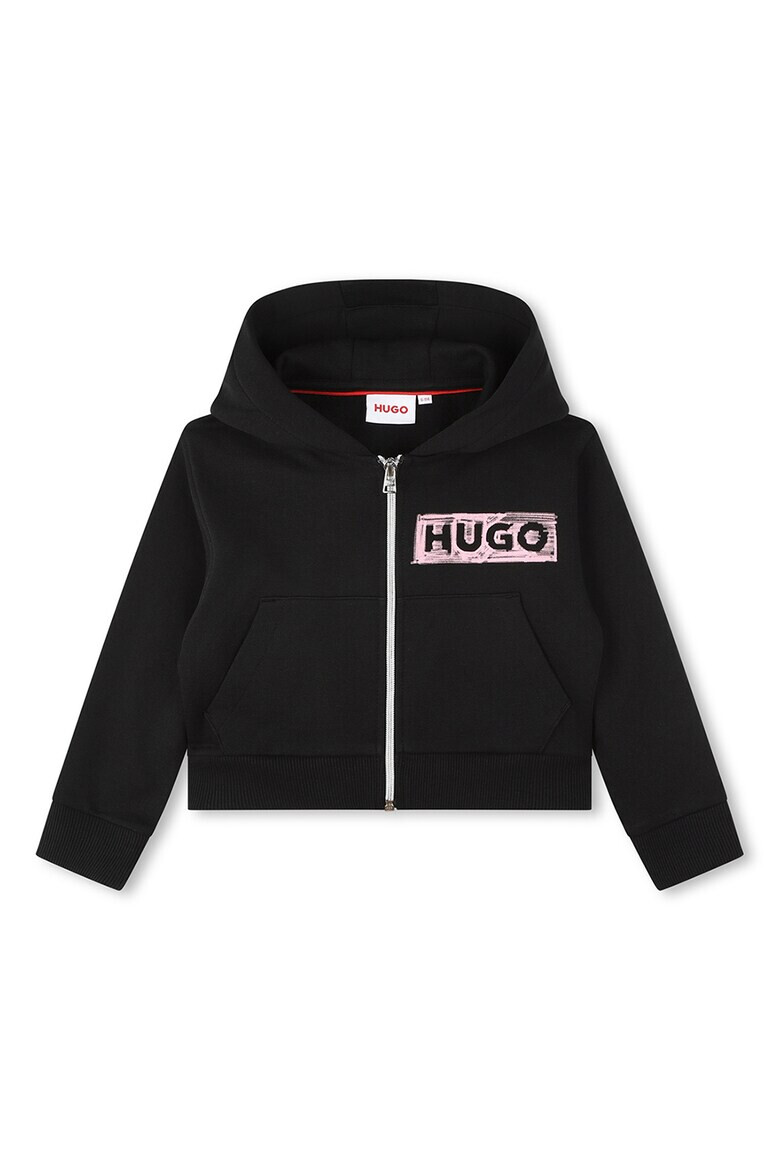 HUGO Худи с цип и лого - Pepit.bg