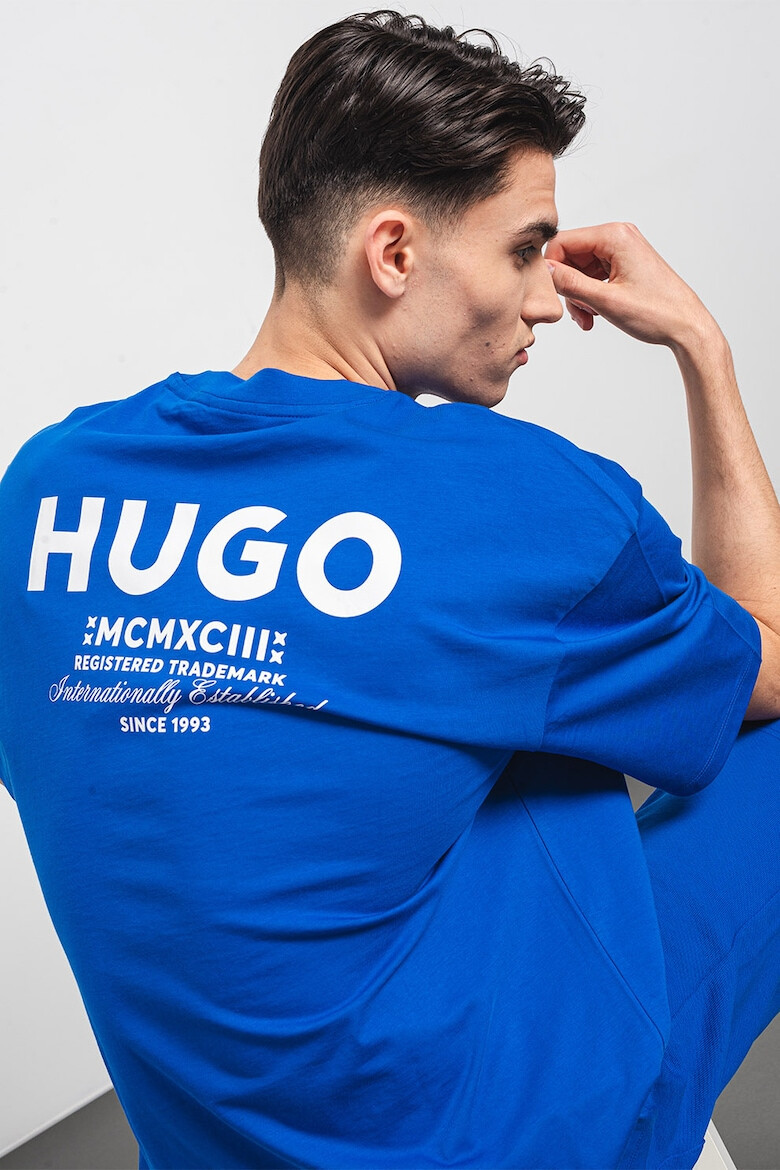 HUGO Памучна тениска Nalono с лого - Pepit.bg
