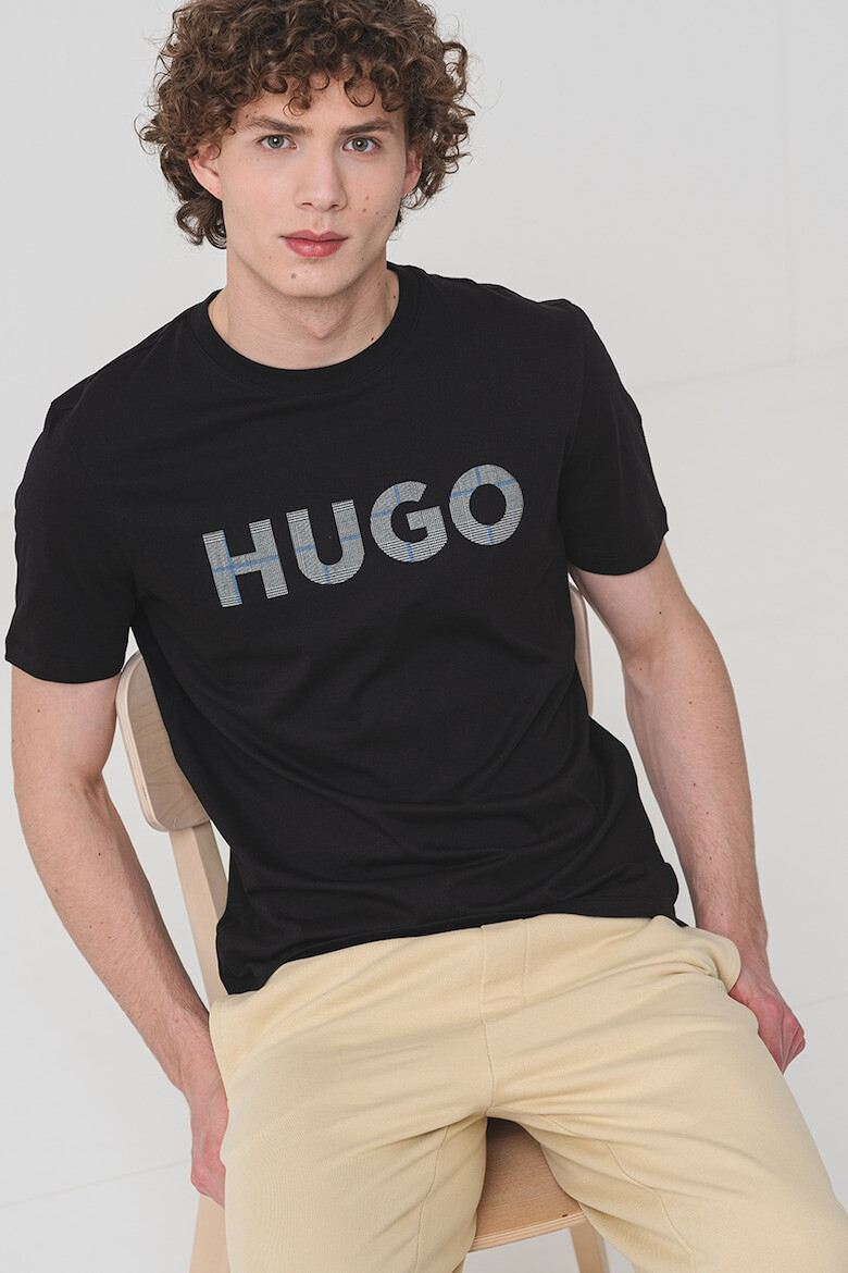 HUGO Памучна тениска с лого - Pepit.bg