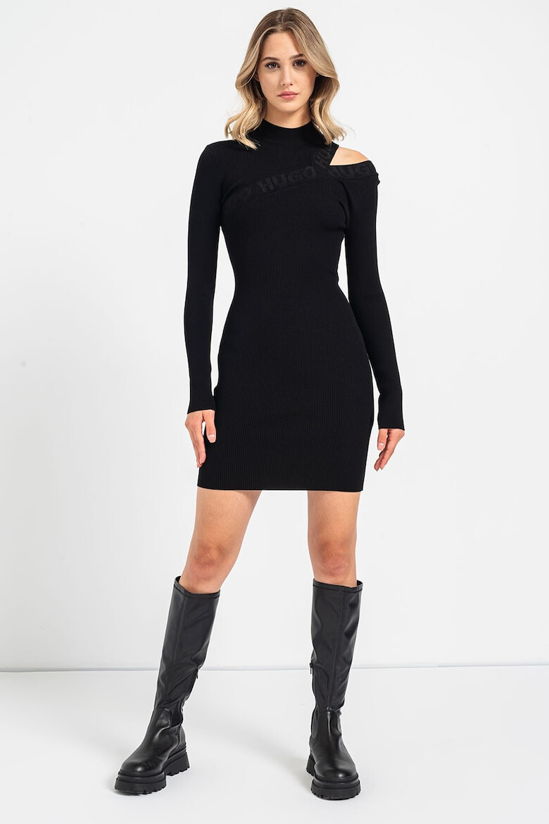 HUGO Прилепнала рокля с голо рамо - Pepit.bg