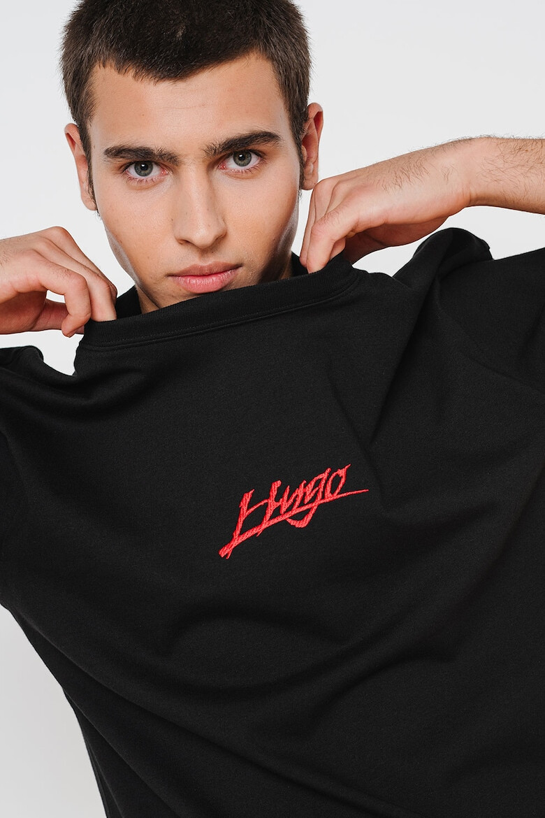 HUGO Свободна памучна тениска Dlogotee - Pepit.bg