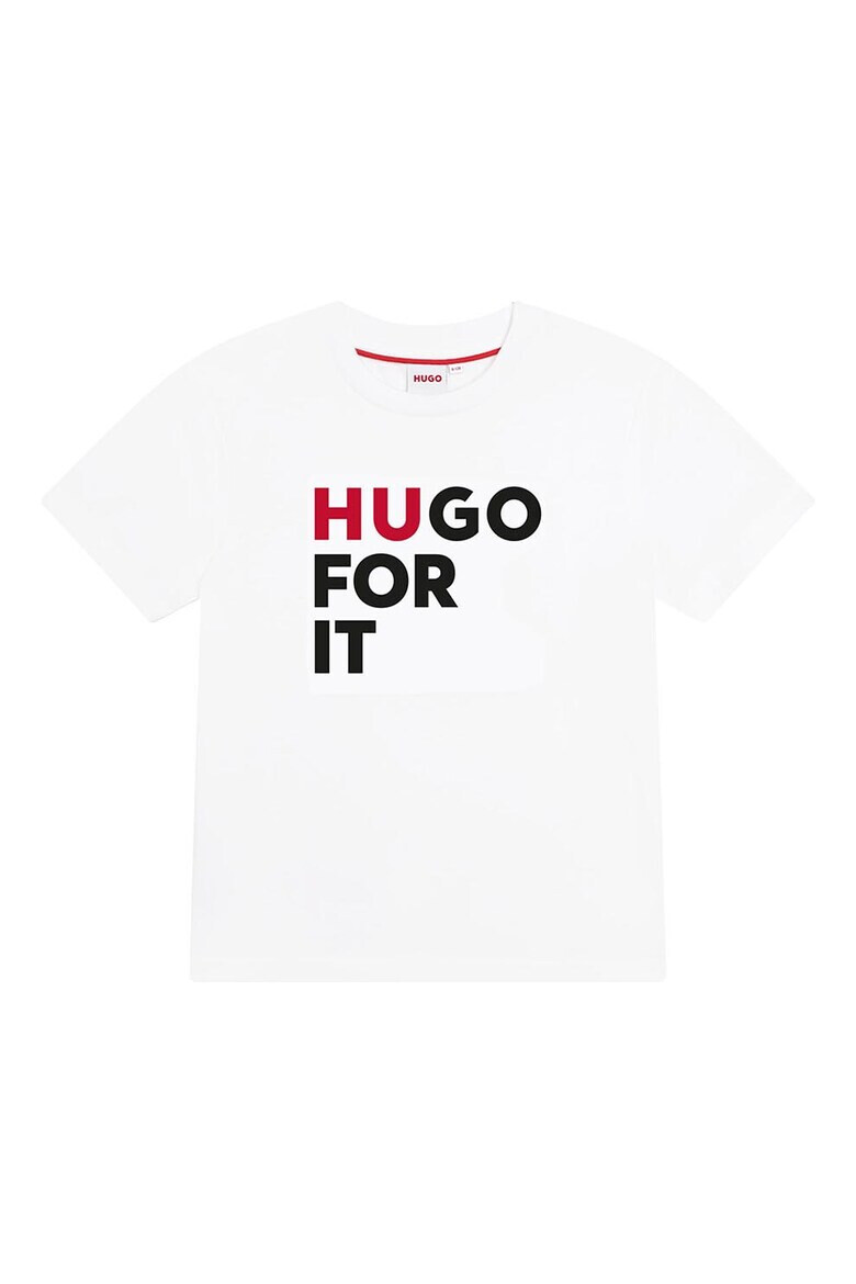 HUGO Тениска с надпис - Pepit.bg