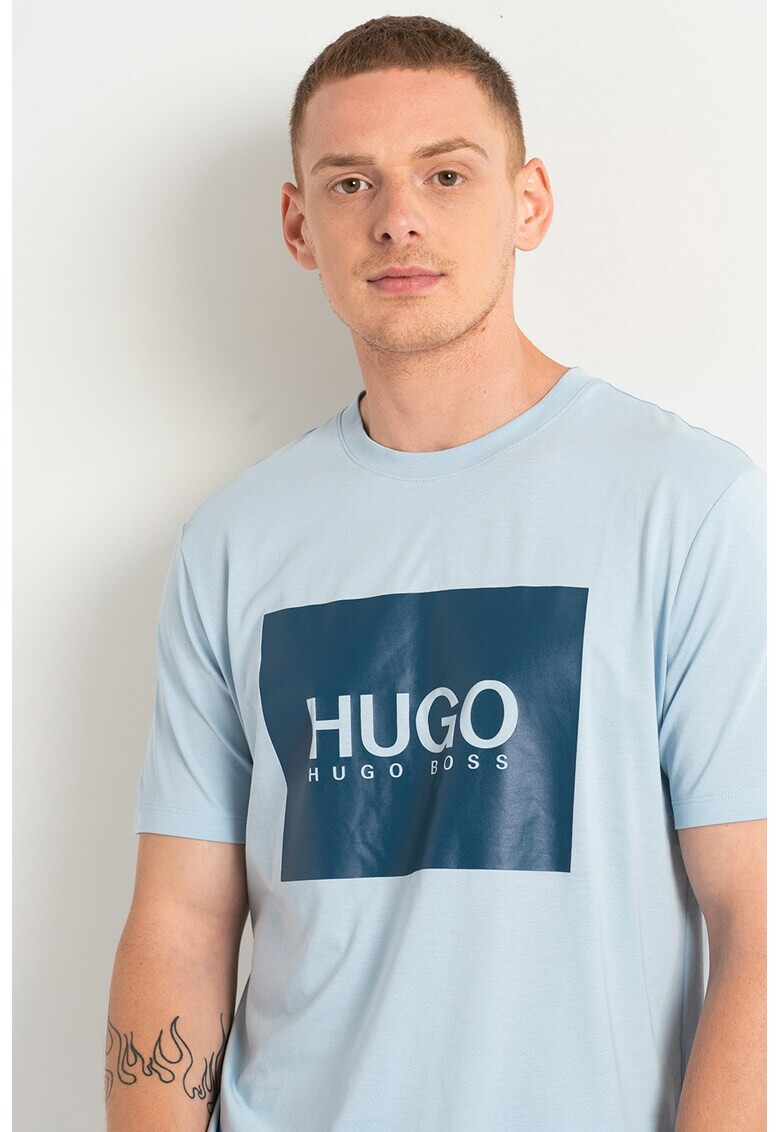 HUGO Тениска с овално деколте и лого - Pepit.bg