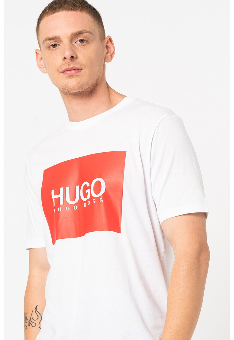 HUGO Тениска с овално деколте и лого - Pepit.bg