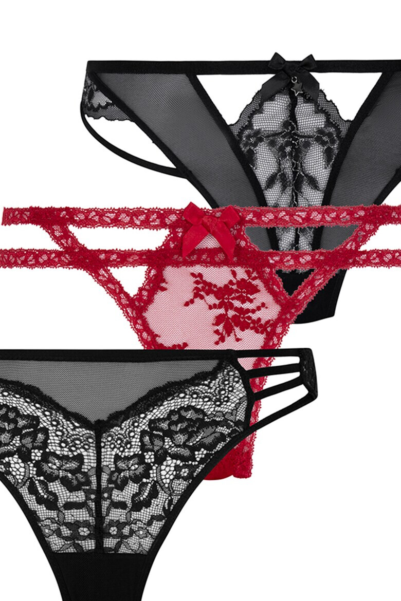Hunkemoller Бикини с дантела 3 чифта - Pepit.bg