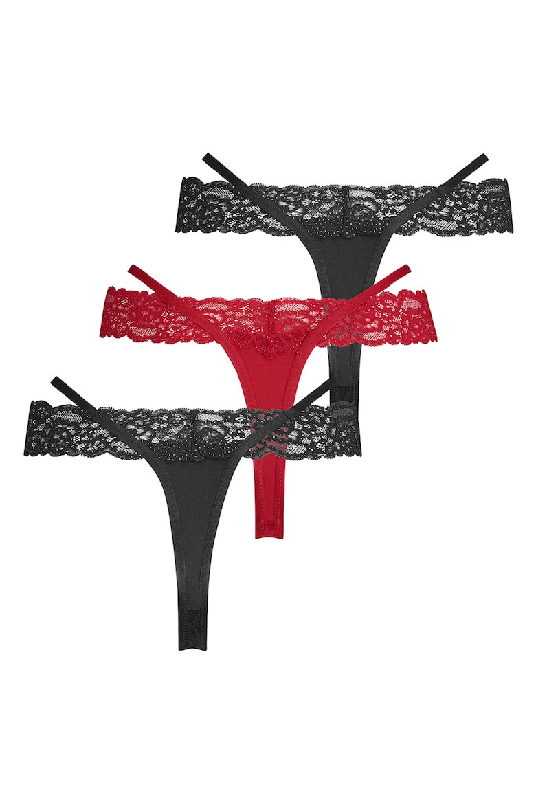 Hunkemoller Дантелена танга - 3 чифта - Pepit.bg