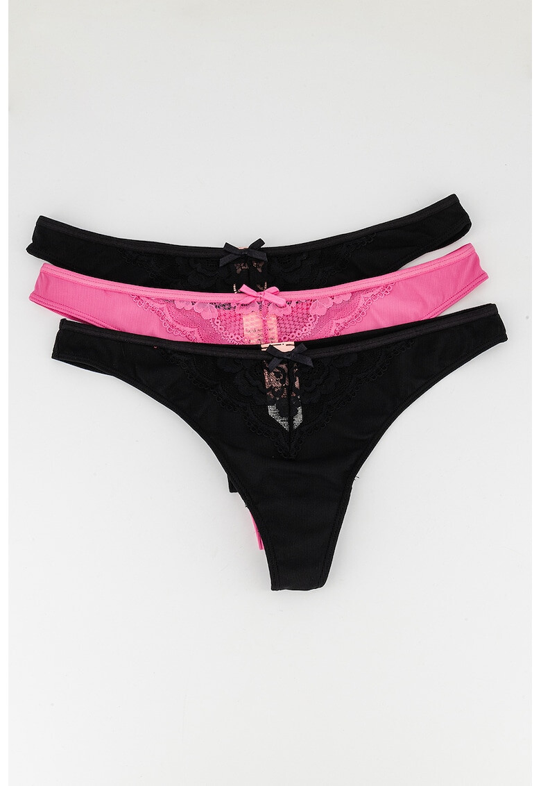 Hunkemoller Танга Nadine с дантела - 3 чифта - Pepit.bg