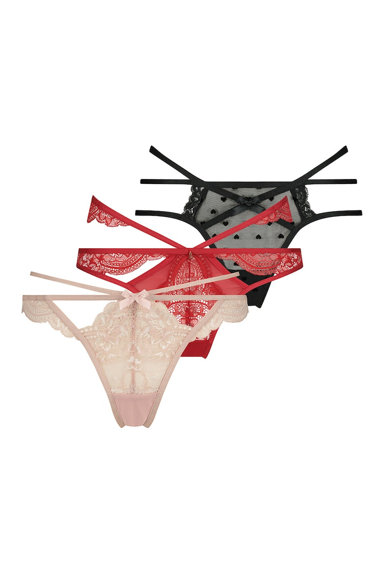 Hunkemoller Танга с дантела - 3 чифта - Pepit.bg