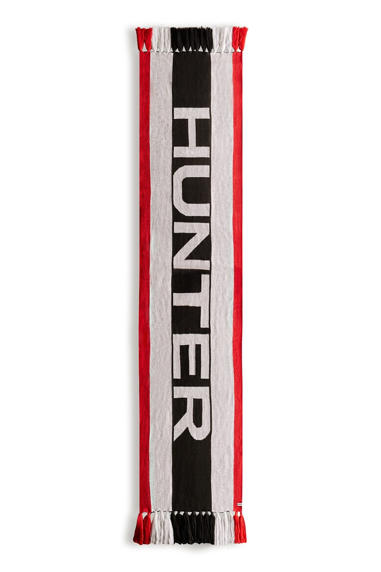 Hunter Шал с десен на лога и ресни - Pepit.bg