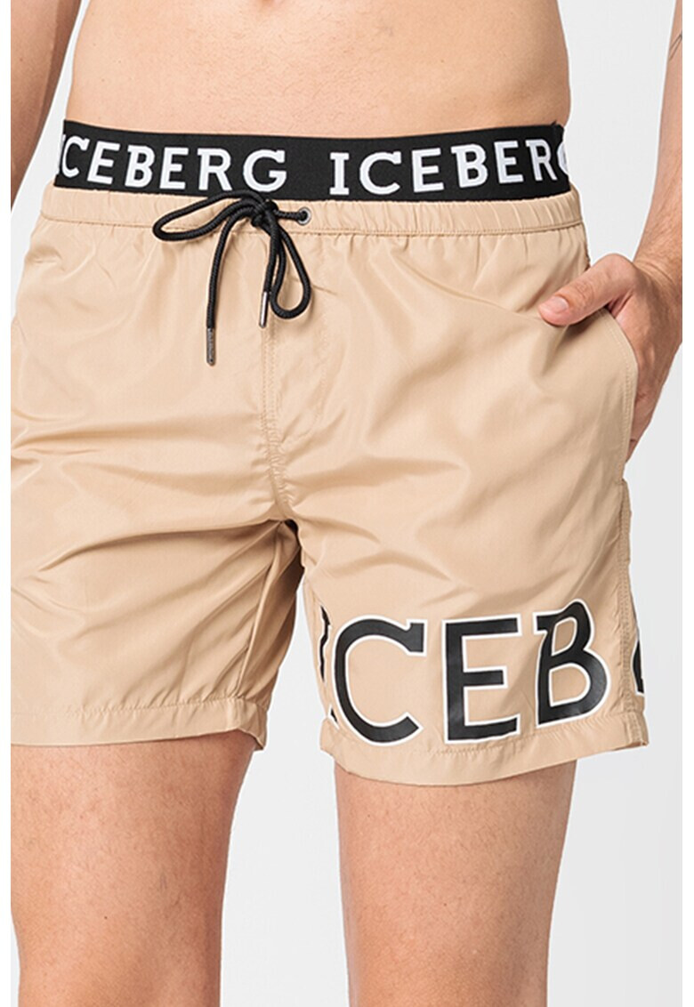 Iceberg Плувни шорти с еластична талия с лого - Pepit.bg