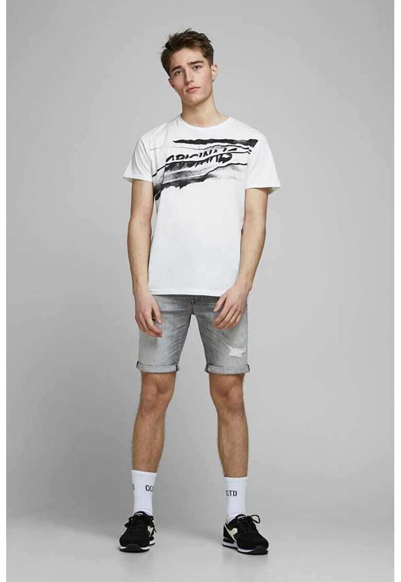 Jack & Jones Бермуди от деним с протрити зони - Pepit.bg