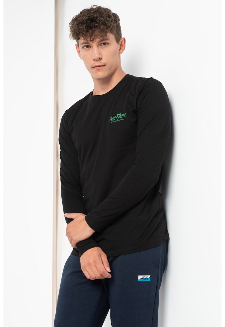Jack&Jones Блуза с овално деколте и лого - Pepit.bg