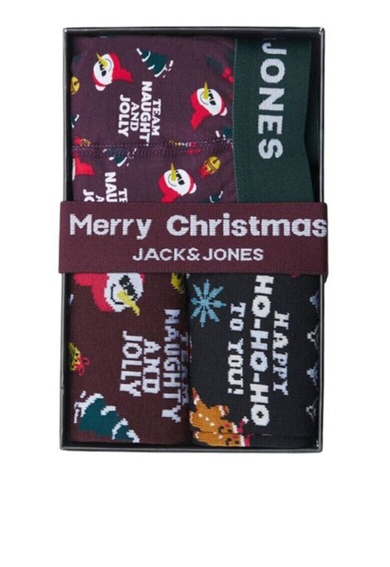 Jack & Jones Боксерки и чорапи с принт - 3 части - Pepit.bg