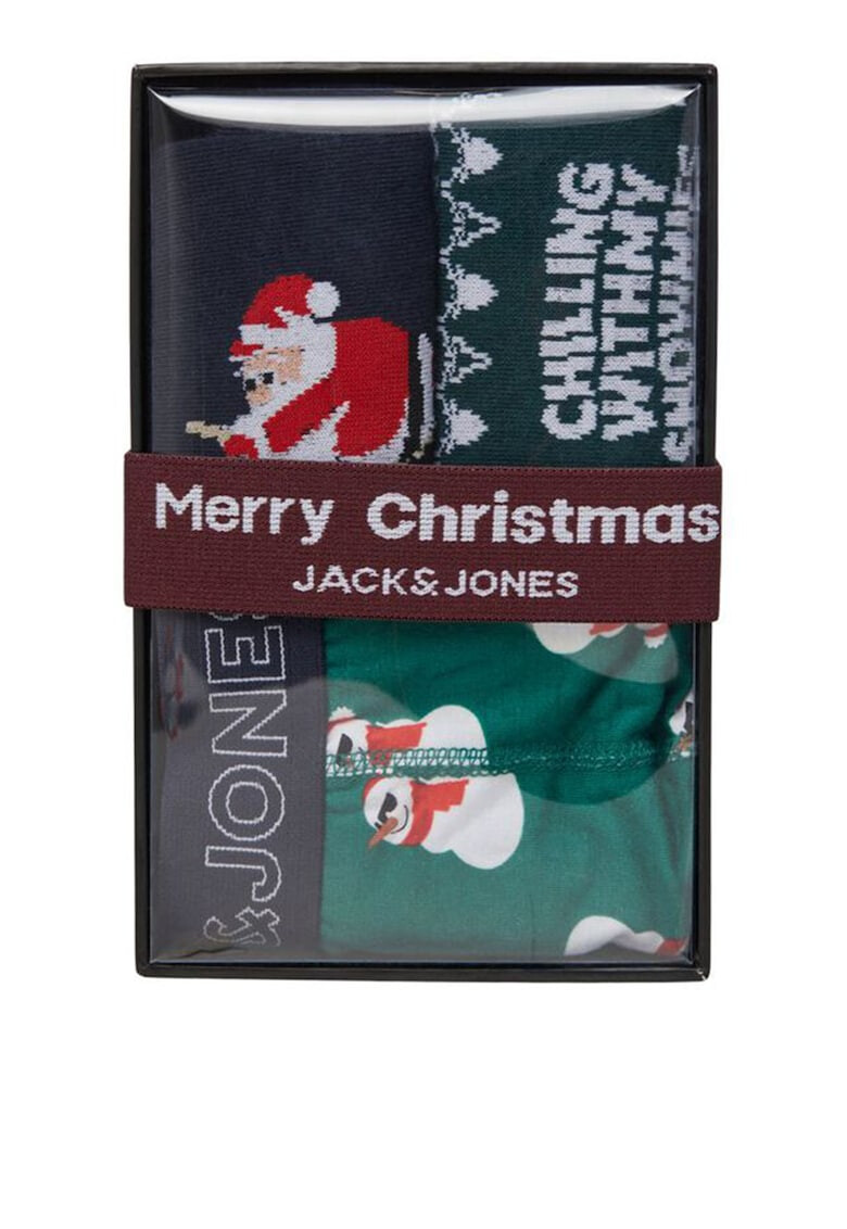 Jack & Jones Боксерки и чорапи с принт - 3 части - Pepit.bg