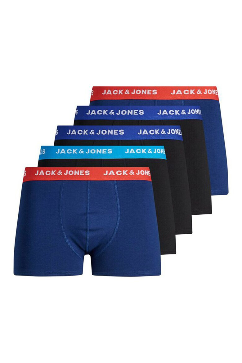 Jack  Jones Боксерки с ниска талия - 5 чифта - Черен/Син - Pepit.bg