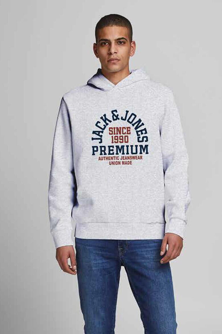Jack & Jones Дъгло худи на лога с джоб кенгуру - Pepit.bg