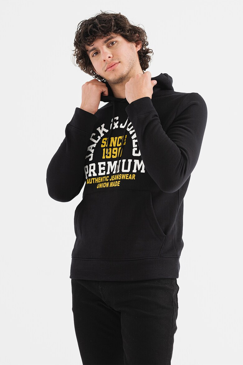 Jack & Jones Дъгло худи на лога с джоб кенгуру - Pepit.bg