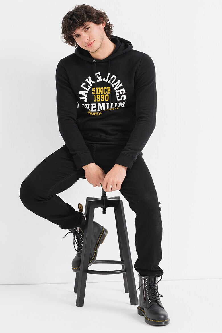 Jack & Jones Дъгло худи на лога с джоб кенгуру - Pepit.bg