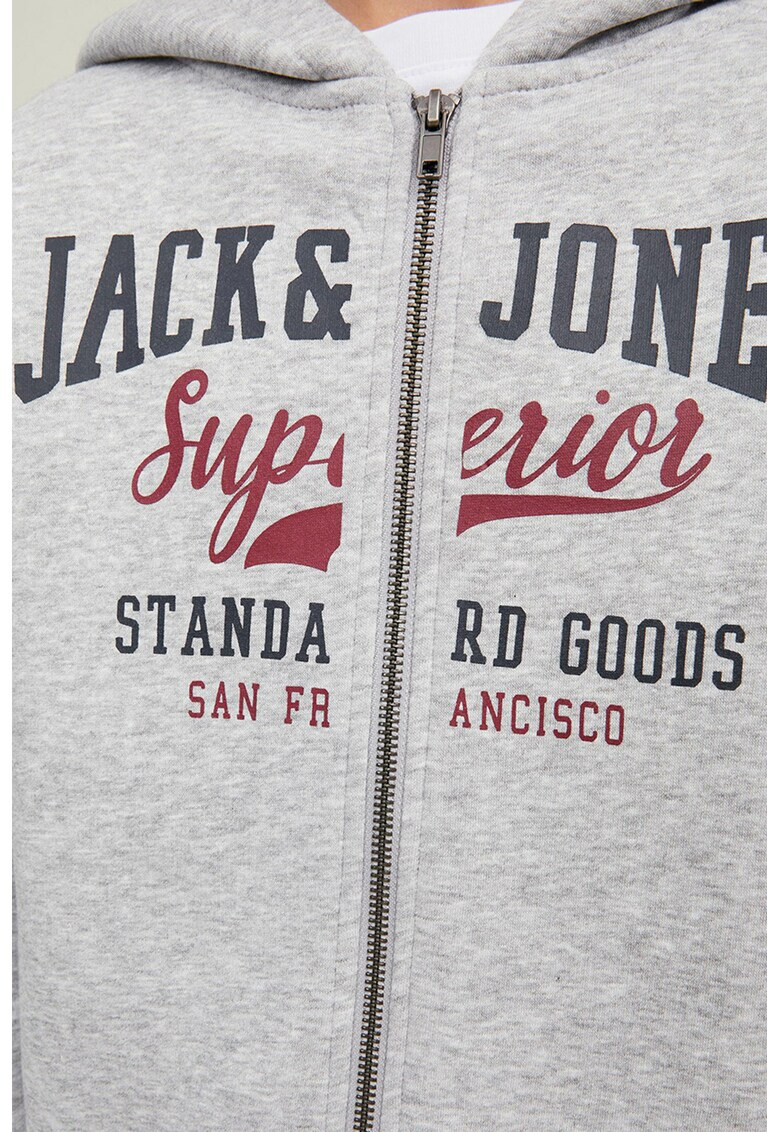 Jack & Jones Худи с цип и лого - Pepit.bg