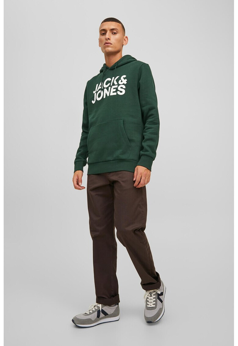 Jack & Jones Худи с джоб кенгуру и лого - Pepit.bg