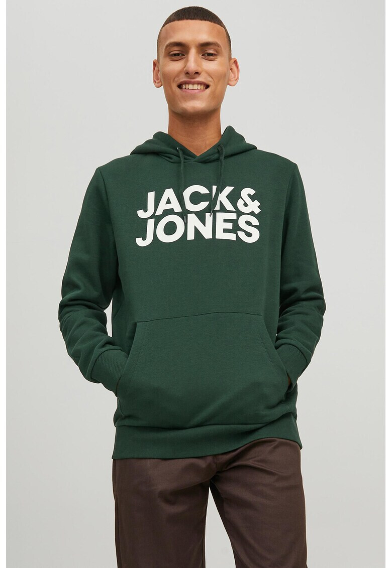 Jack & Jones Худи с джоб кенгуру и лого - Pepit.bg