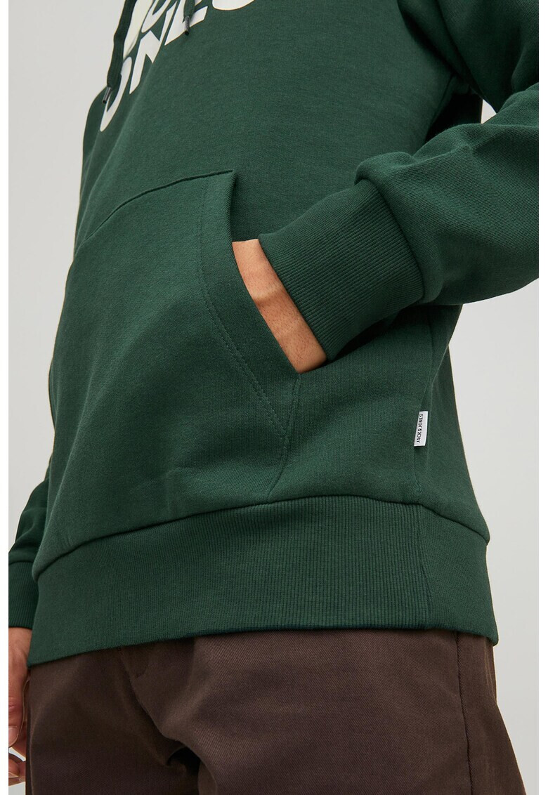 Jack & Jones Худи с джоб кенгуру и лого - Pepit.bg