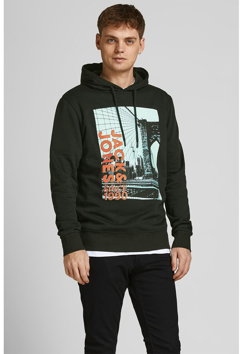 Jack & Jones Худи с контрастно лого - Pepit.bg