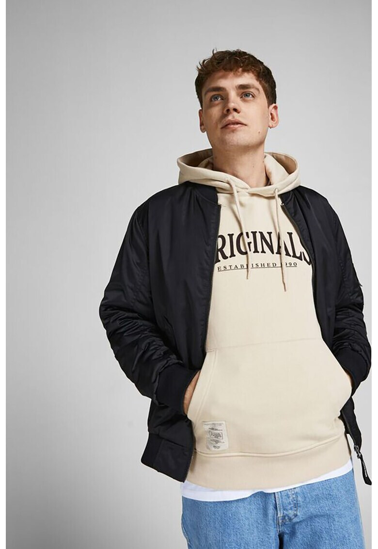 Jack & Jones Худи с лого и джоб кенгуру - Pepit.bg